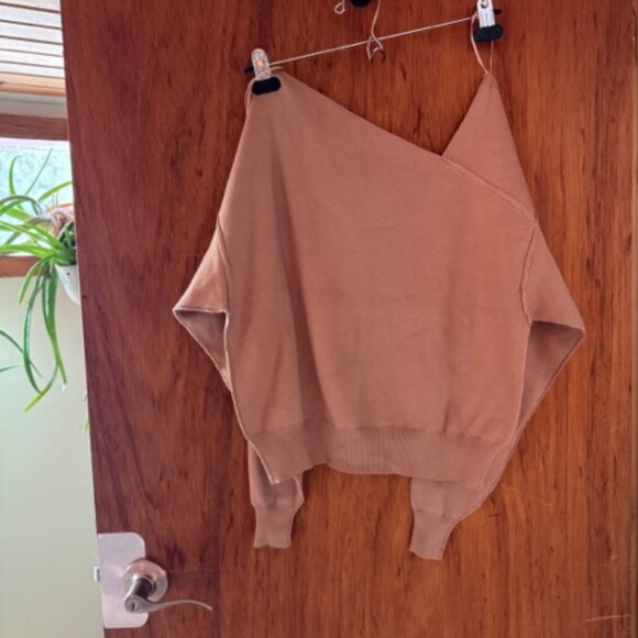 Dusty Rose Asymmetrical Sweater - Picture 2 of 4
